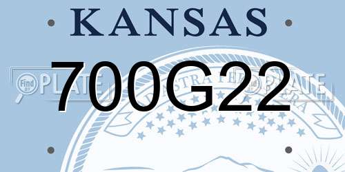 700G22 Kansas License Plate