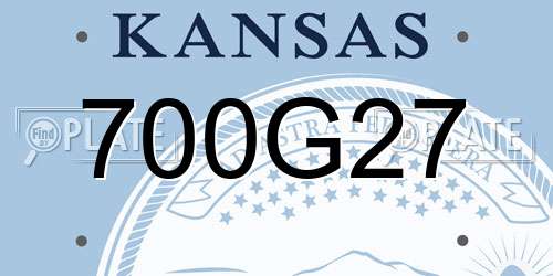 700G27 Kansas License Plate