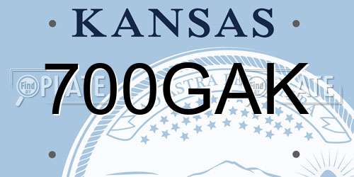 700GAK Kansas License Plate