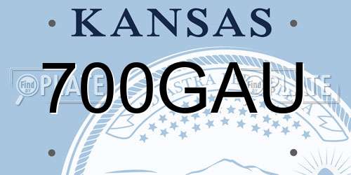 700GAU Kansas License Plate