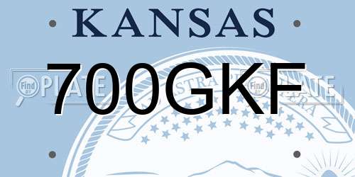 700GKF Kansas License Plate