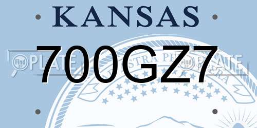 700GZ7 Kansas License Plate