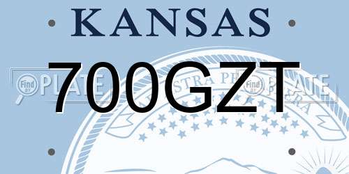 700GZT Kansas License Plate