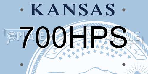 700HPS Kansas License Plate