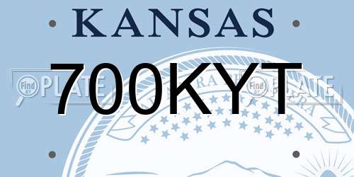 700KYT Kansas License Plate