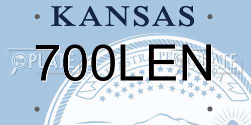 700LEN Kansas License Plate