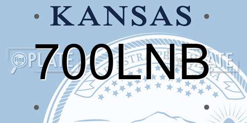 700LNB Kansas License Plate