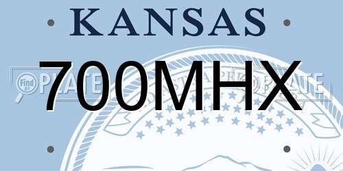 700MHX Kansas License Plate
