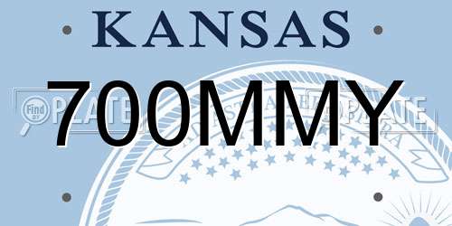 700MMY Kansas License Plate