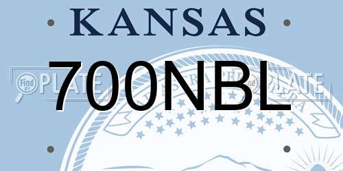 700NBL Kansas License Plate