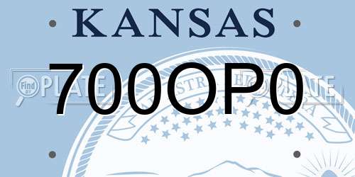 700OP0 Kansas License Plate