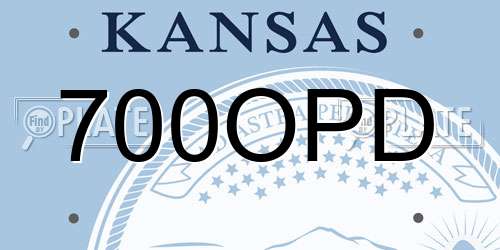 700OPD Kansas License Plate