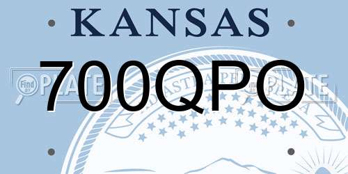 700QPO Kansas License Plate