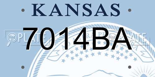 7014BA Kansas License Plate