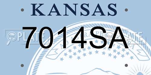 7014SA Kansas License Plate