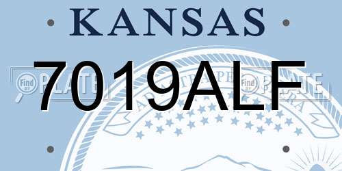 7019ALF Kansas License Plate