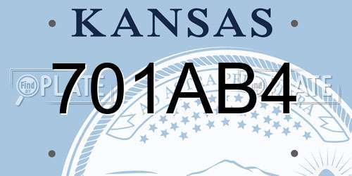 701AB4 Kansas License Plate