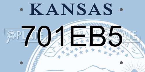 701EB5 Kansas License Plate