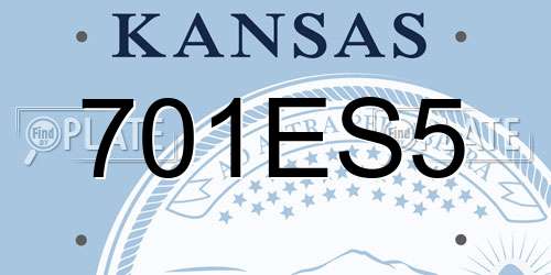 701ES5 Kansas License Plate