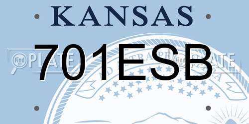 701ESB Kansas License Plate