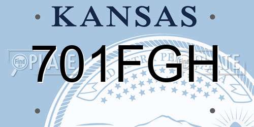 701FGH Kansas License Plate