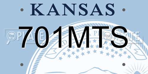 701MTS Kansas License Plate