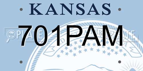 701PAM Kansas License Plate
