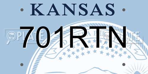 701RTN Kansas License Plate