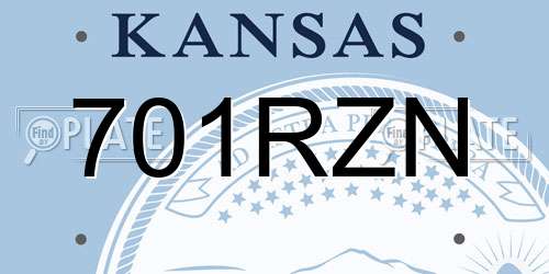 701RZN Kansas License Plate