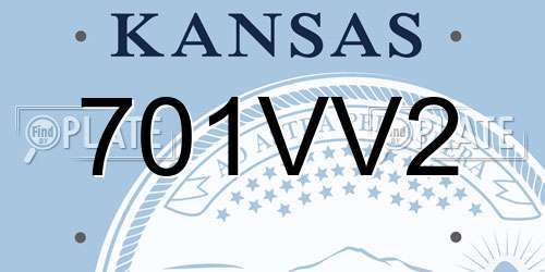 701VV2 Kansas License Plate