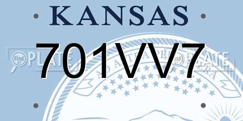 701VV7 Kansas License Plate