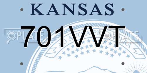 701VVT Kansas License Plate