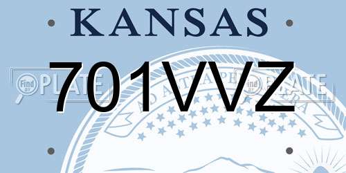 701VVZ Kansas License Plate