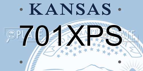 701XPS Kansas License Plate