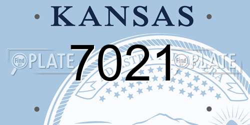 7021 Kansas License Plate