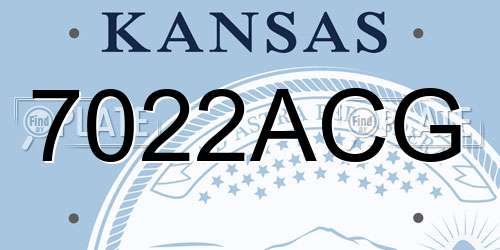 7022ACG Kansas License Plate