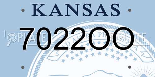 7022OO Kansas License Plate