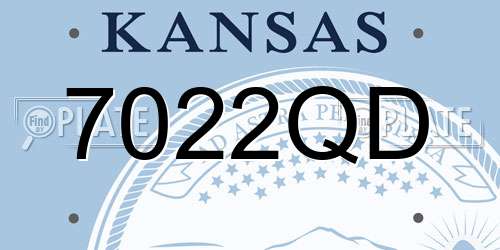 7022QD Kansas License Plate
