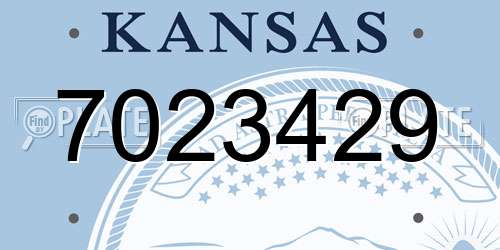 7023429 Kansas License Plate