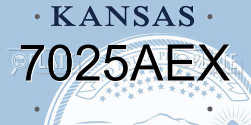 7025AEX Kansas License Plate