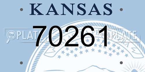 70261 Kansas License Plate