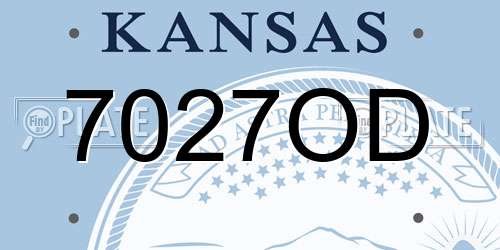 7027OD Kansas License Plate