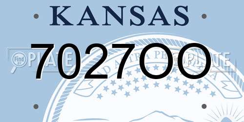 7027OO Kansas License Plate