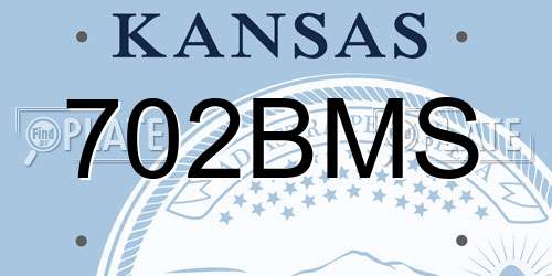 702BMS Kansas License Plate