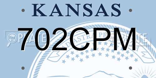 702CPM Kansas License Plate