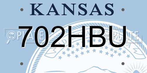 702HBU Kansas License Plate