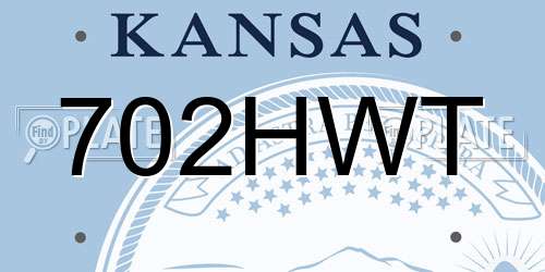 702HWT Kansas License Plate