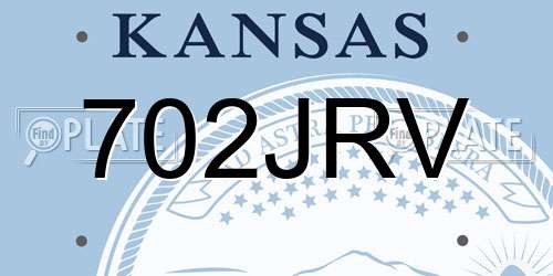 702JRV Kansas License Plate