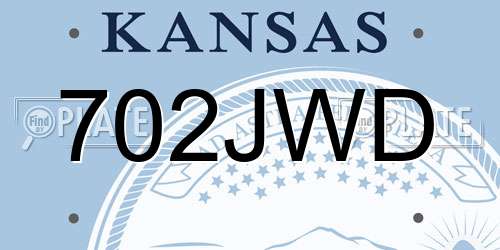 702JWD Kansas License Plate