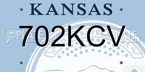 702KCV Kansas License Plate